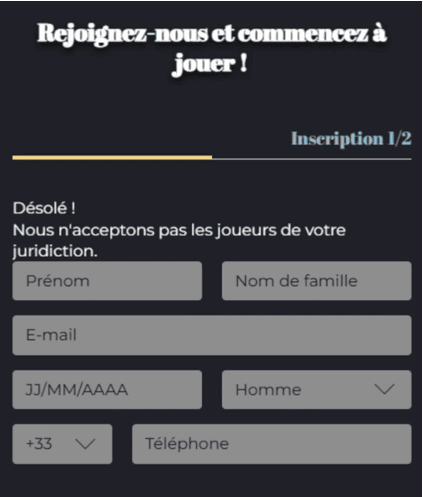 S&rsquo;inscrire Olympe casino